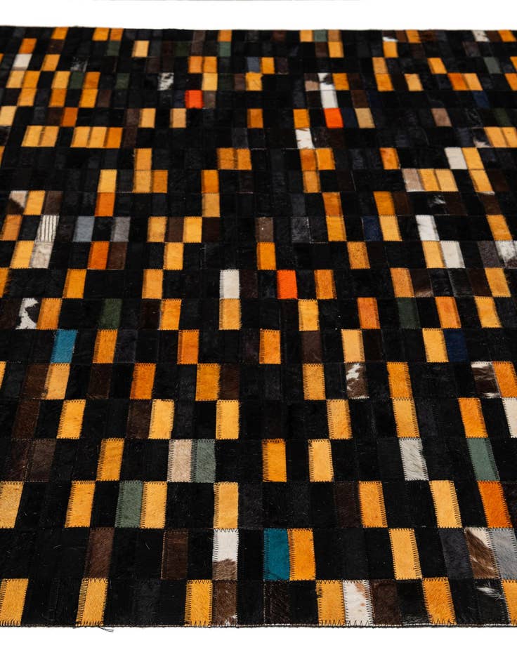 Detail image of  5' 2 x 7' 10 Cowhide - Patchwork Rug