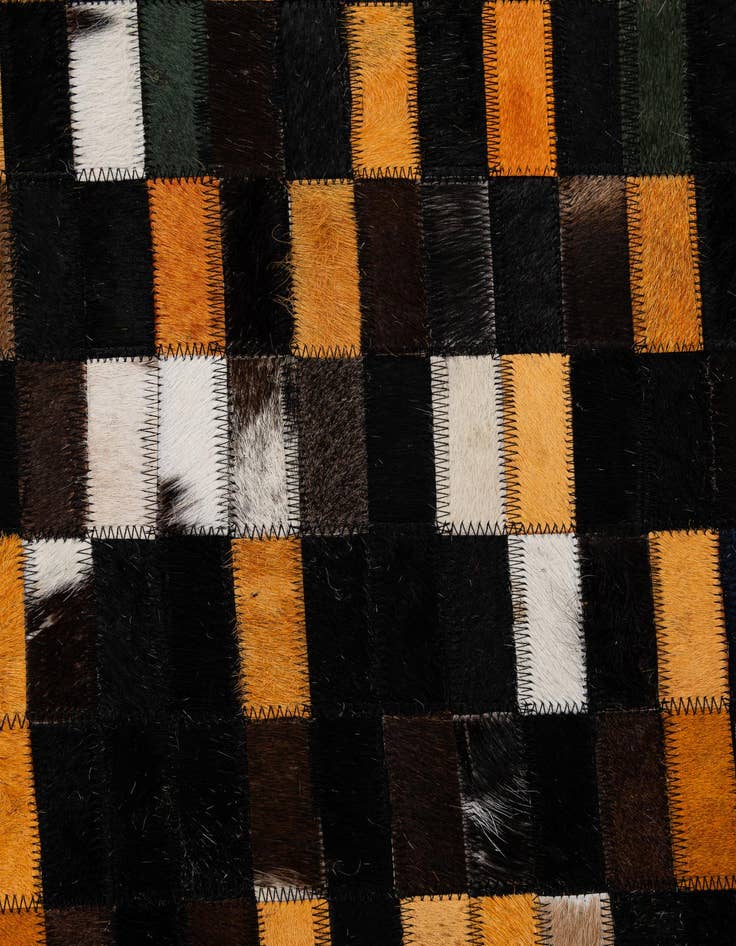 Detail image of  5' 2 x 7' 10 Cowhide - Patchwork Rug