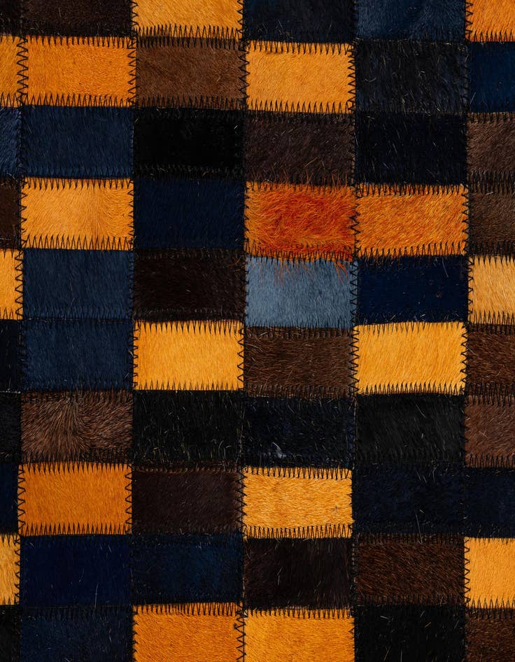 Detail image of  5' x 7' 11 Cowhide - Patchwork Rug