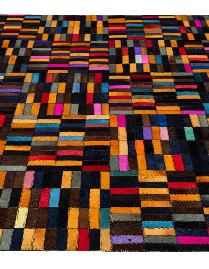 Detail image of  4' 11 x 7' 10 Cowhide - Patchwork Rug