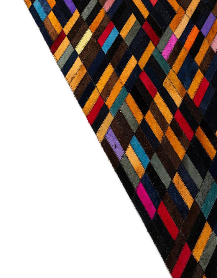 Detail image of  4' 11 x 7' 10 Cowhide - Patchwork Rug