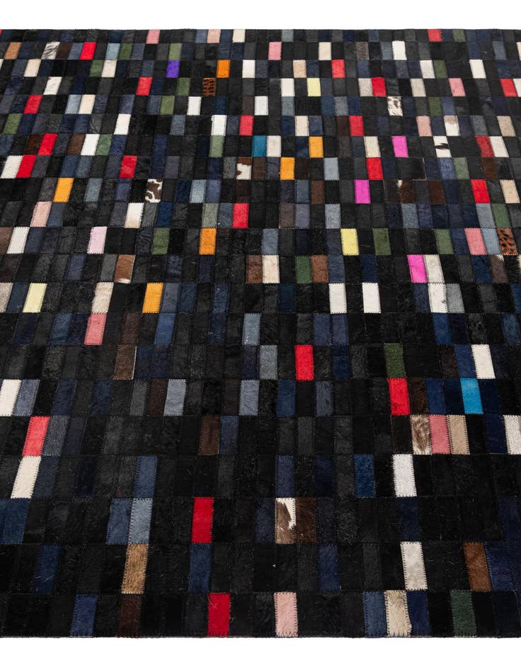 Detail image of  5' 2 x 7' 11 Cowhide - Patchwork Rug