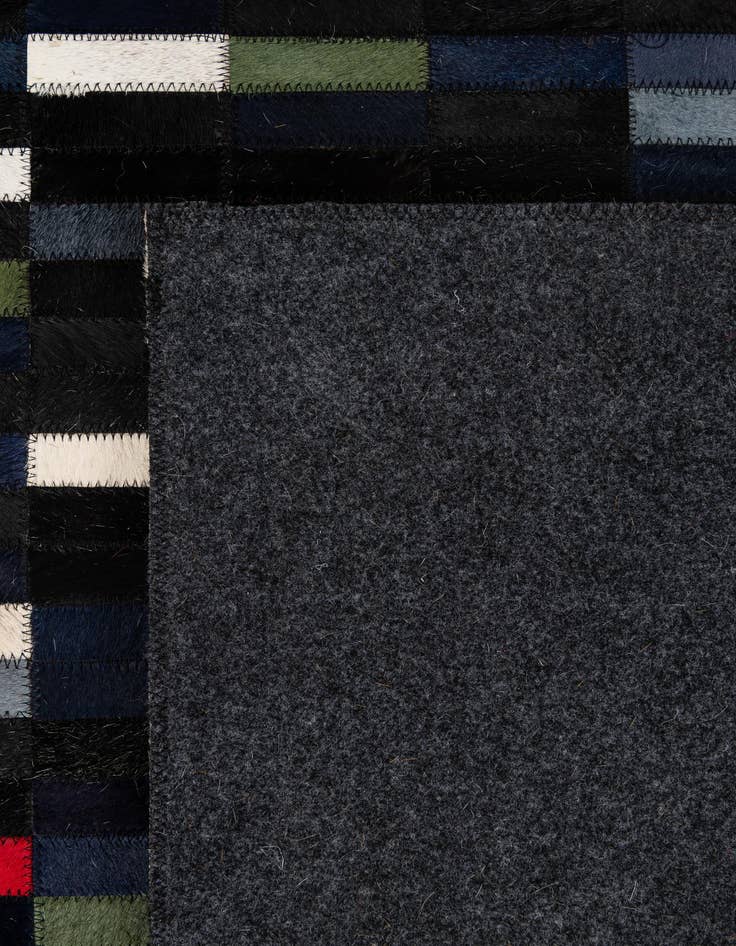 Detail image of  5' 2 x 7' 11 Cowhide - Patchwork Rug