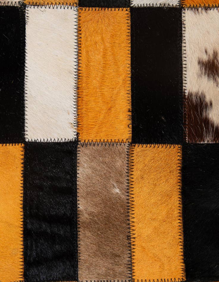 Detail image of  5' 2 x 8' 1 Cowhide - Patchwork Rug