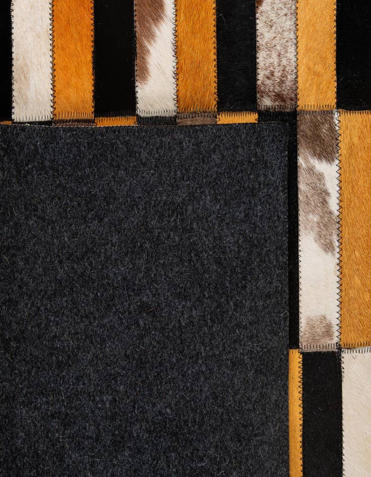 Detail image of  5' 2 x 8' 1 Cowhide - Patchwork Rug