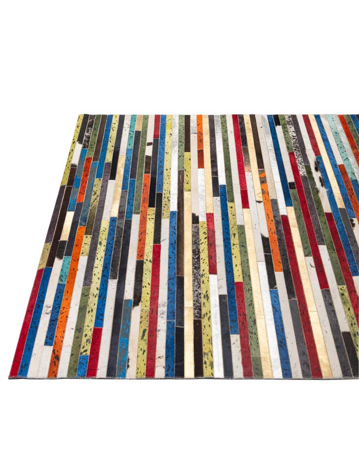 Detail image of  5' 1 x 8' 1 Cowhide - Patchwork Rug