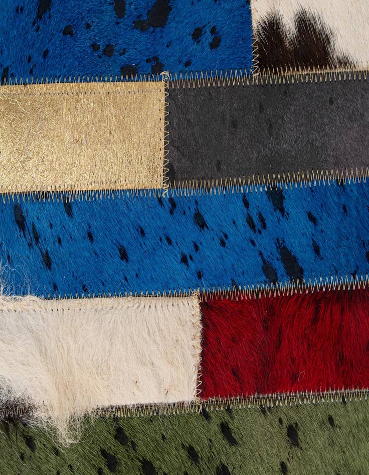 Detail image of  5' 1 x 8' 1 Cowhide - Patchwork Rug