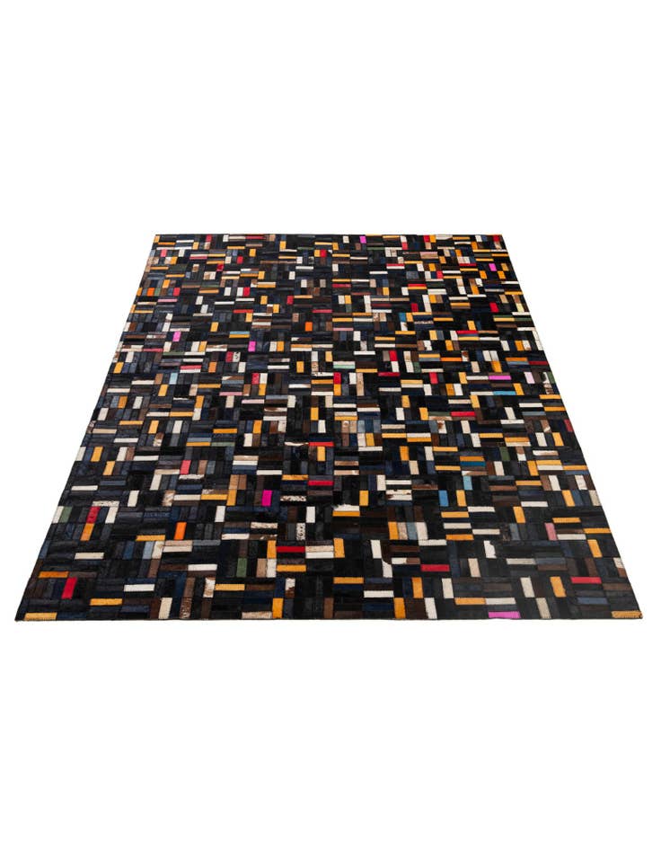 Detail image of  5' 1 x 7' 11 Cowhide - Patchwork Rug
