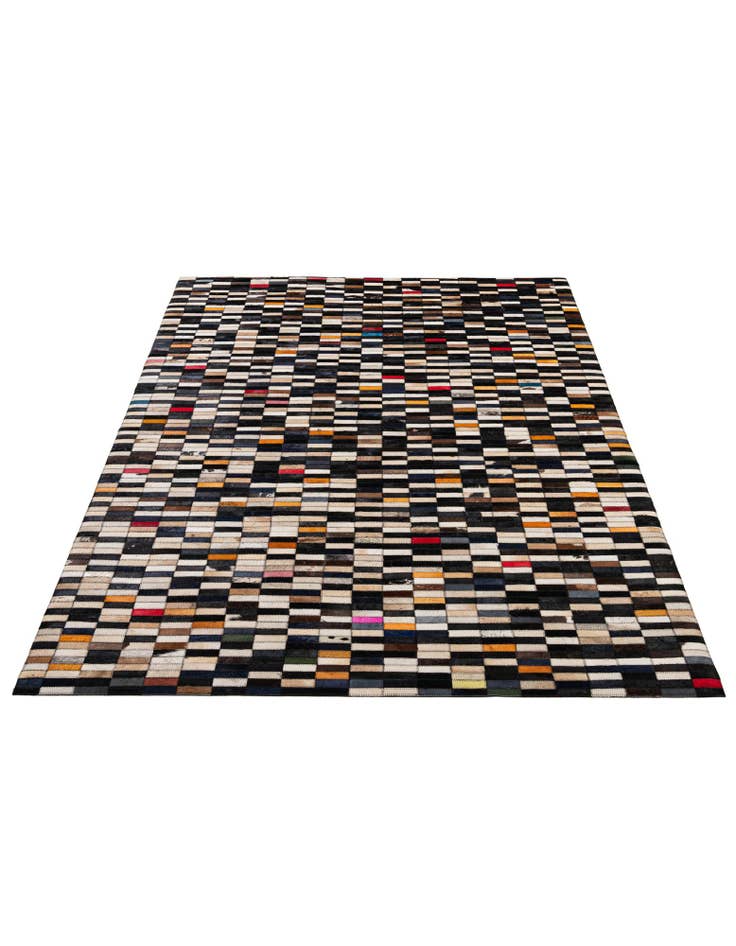 Detail image of  5' 2 x 8' Cowhide - Patchwork Rug