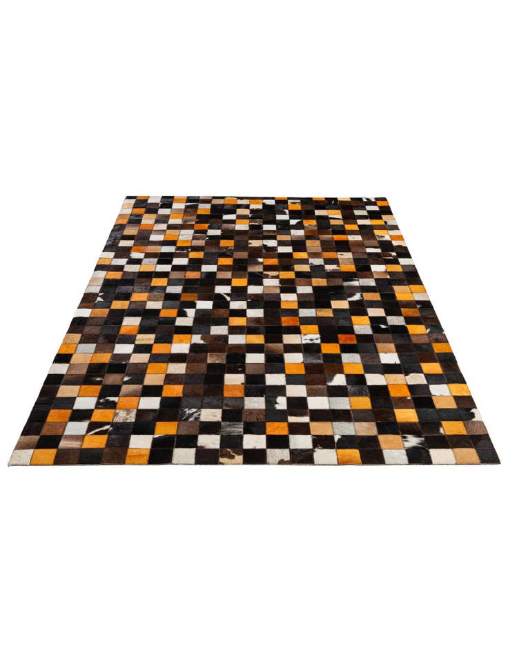 Detail image of  5' 2 x 7' 11 Cowhide - Patchwork Rug