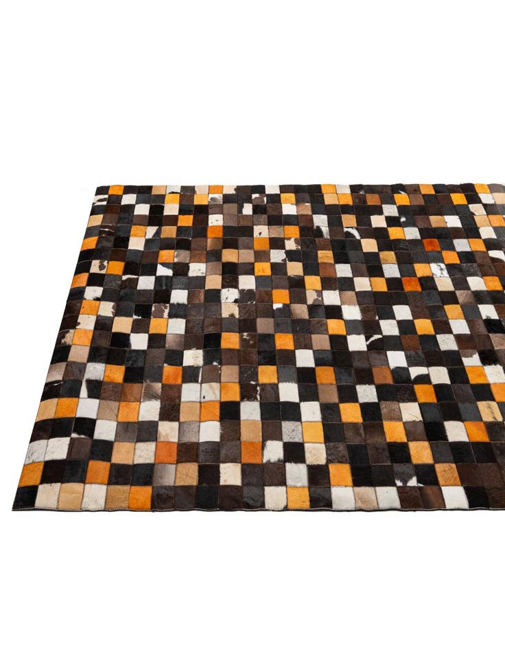 Detail image of  5' 2 x 7' 11 Cowhide - Patchwork Rug