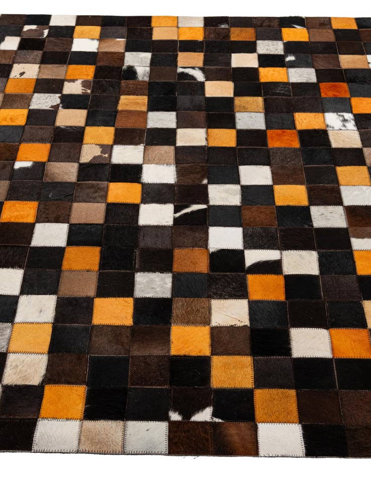 Detail image of  5' 2 x 7' 11 Cowhide - Patchwork Rug