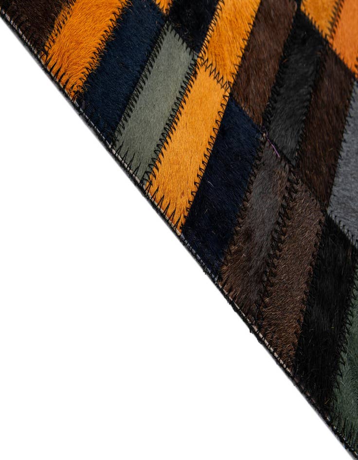 Detail image of  5' x 8' 1 Cowhide - Patchwork Rug