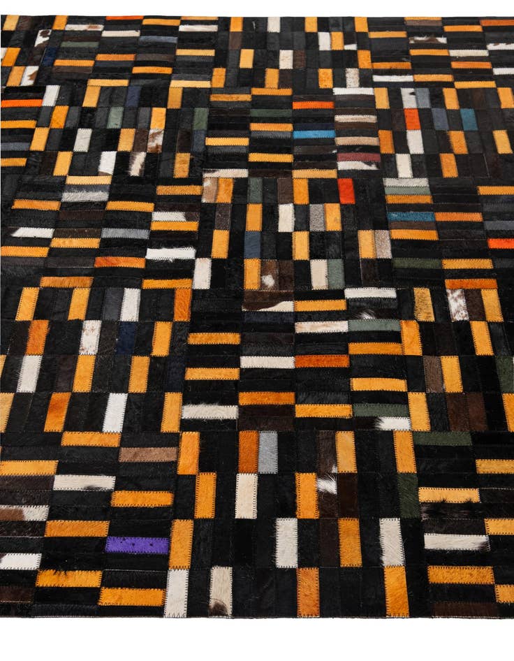 Detail image of  4' 11 x 8' 1 Cowhide - Patchwork Rug