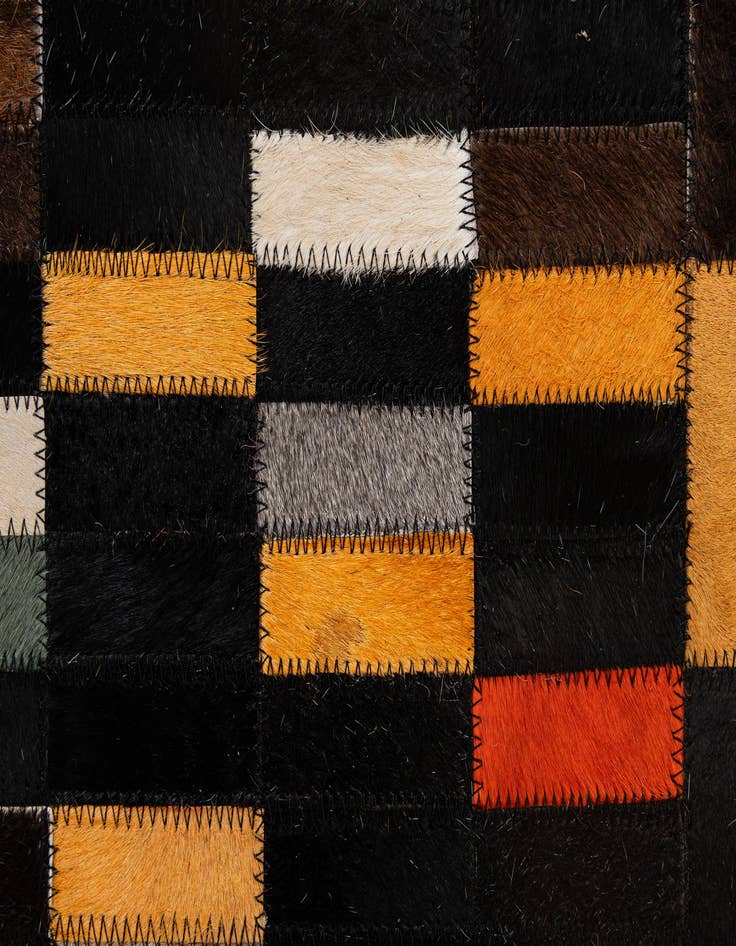 Detail image of  4' 11 x 8' 1 Cowhide - Patchwork Rug