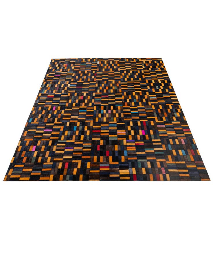 Detail image of  5' 1 x 7' 11 Cowhide - Patchwork Rug