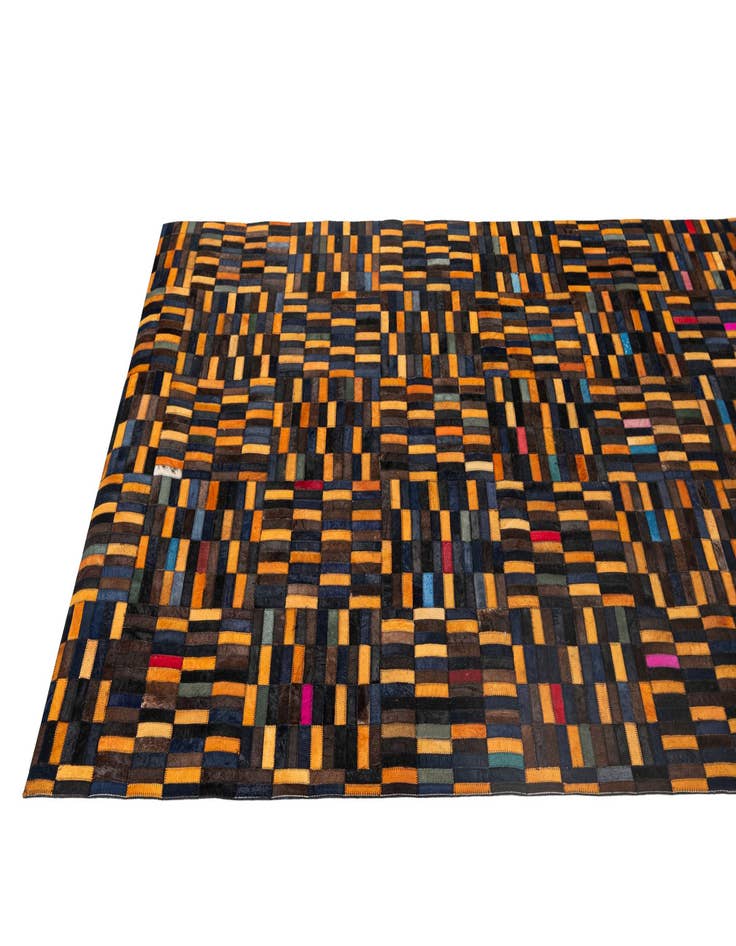 Detail image of  5' 1 x 7' 11 Cowhide - Patchwork Rug