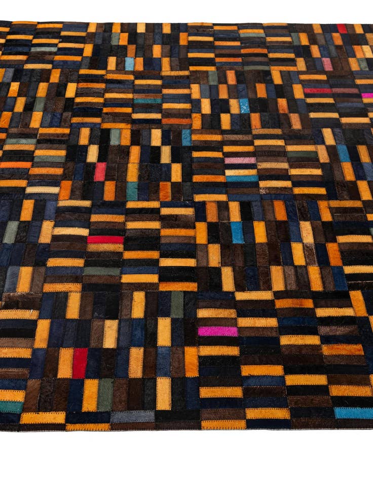 Detail image of  5' 1 x 7' 11 Cowhide - Patchwork Rug