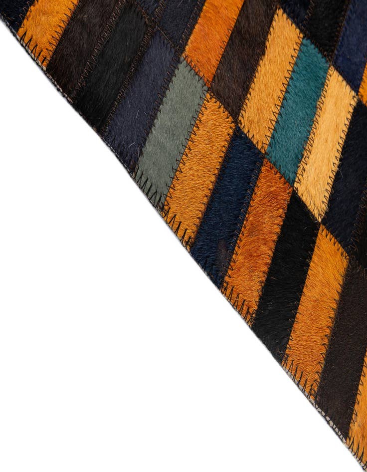 Detail image of  5' 3 x 7' 11 Cowhide - Patchwork Rug