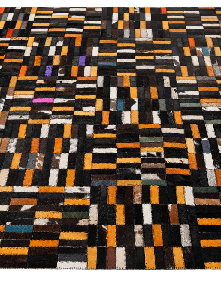 Detail image of  4' 11 x 8' 1 Cowhide - Patchwork Rug