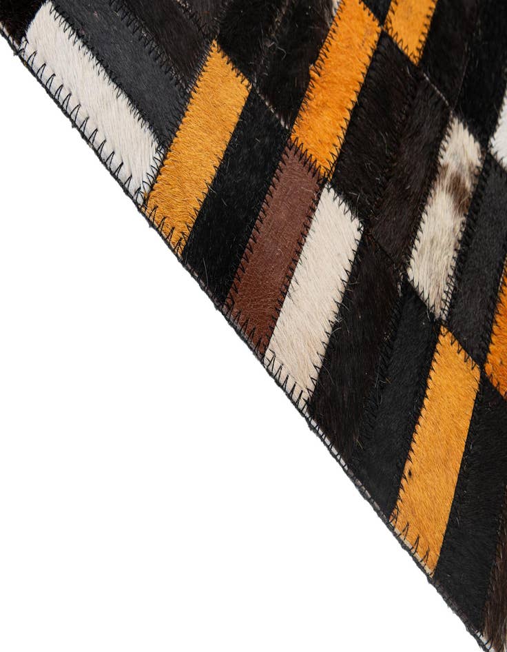 Detail image of  4' 11 x 8' 1 Cowhide - Patchwork Rug