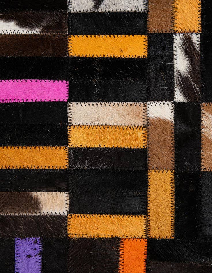 Detail image of  4' 11 x 8' 1 Cowhide - Patchwork Rug