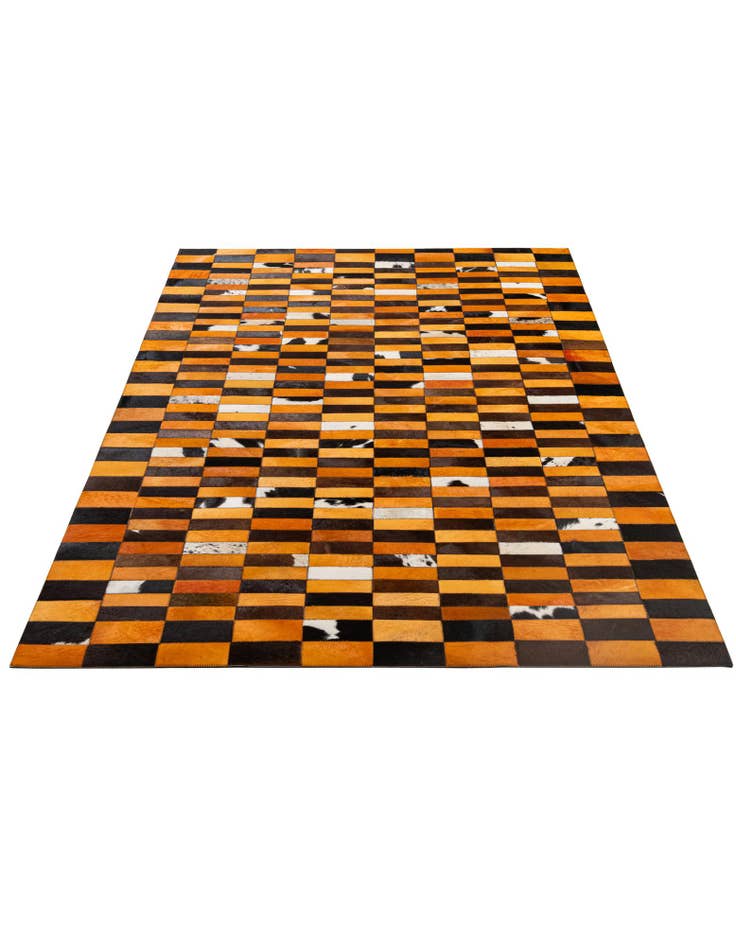 Detail image of  5' 1 x 7' 11 Cowhide - Patchwork Rug