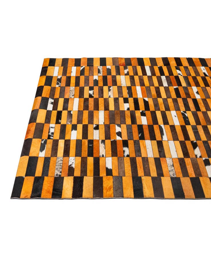 Detail image of  5' 1 x 7' 11 Cowhide - Patchwork Rug