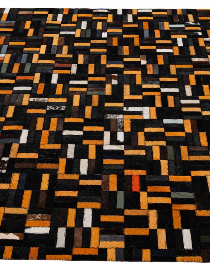 Detail image of  5' 2 x 8' 1 Cowhide - Patchwork Rug