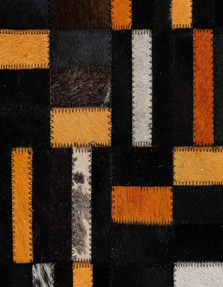Detail image of  5' 2 x 8' 1 Cowhide - Patchwork Rug