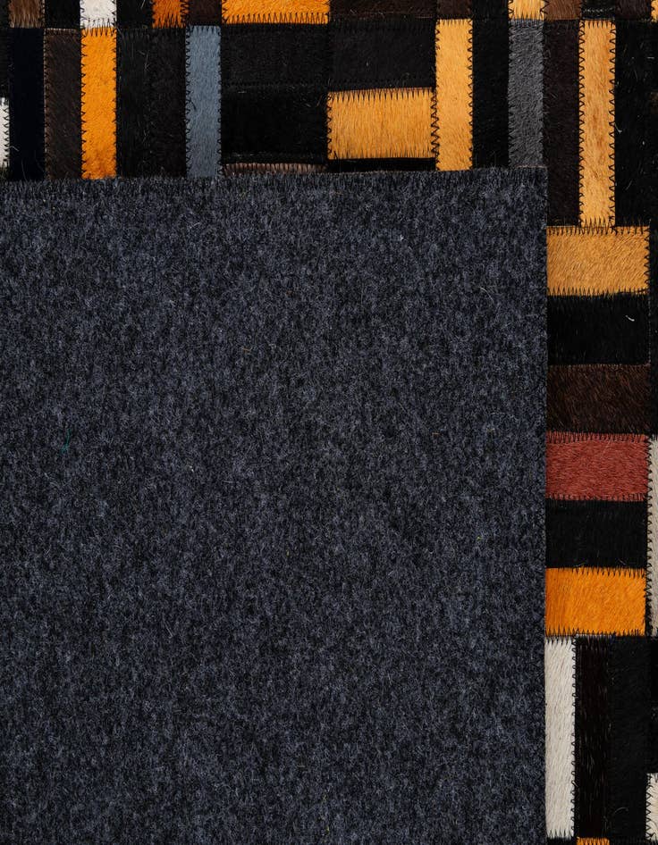 Detail image of  5' 2 x 8' 1 Cowhide - Patchwork Rug