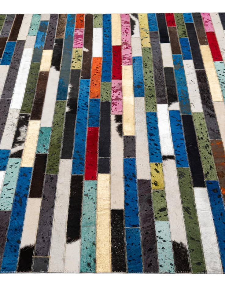 Detail image of  5' 1 x 8' 2 Cowhide - Patchwork Rug