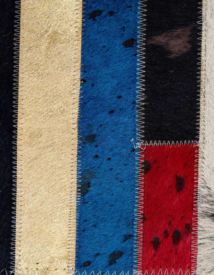 Detail image of  5' 1 x 8' 2 Cowhide - Patchwork Rug