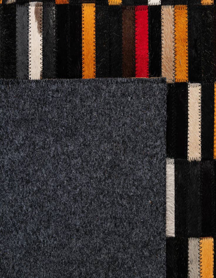 Detail image of  5' 1 x 8' Cowhide - Patchwork Rug