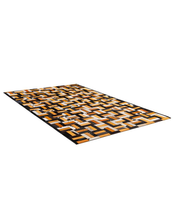 Detail image of  5' 2 x 8' Cowhide - Patchwork Rug