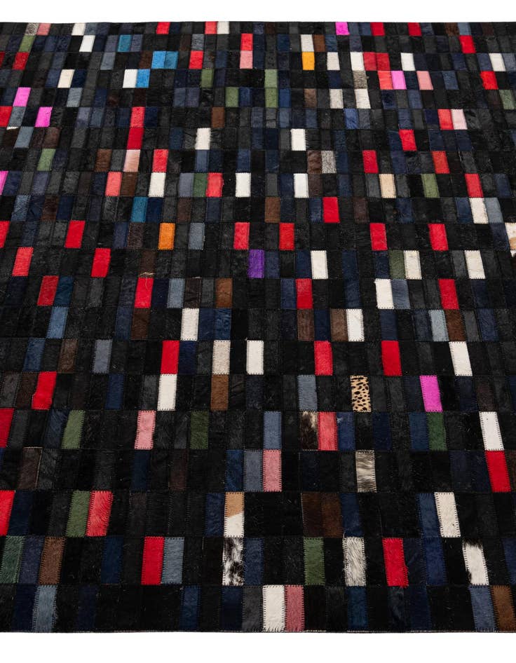 Detail image of  5' 2 x 8' Cowhide - Patchwork Rug