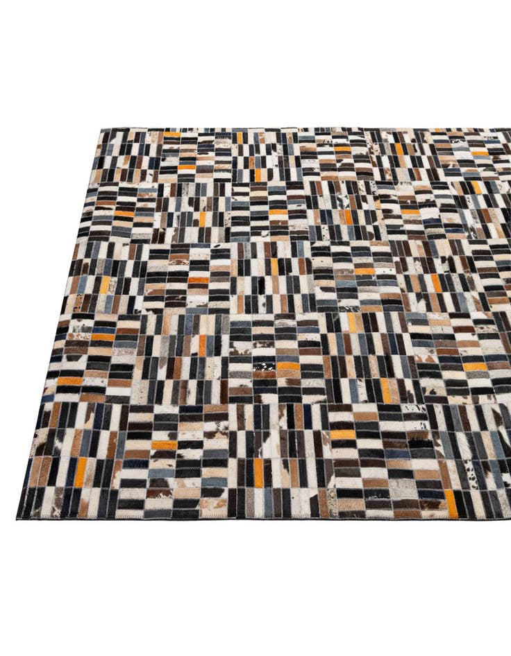 Detail image of  5' 1 x 7' 11 Cowhide - Patchwork Rug
