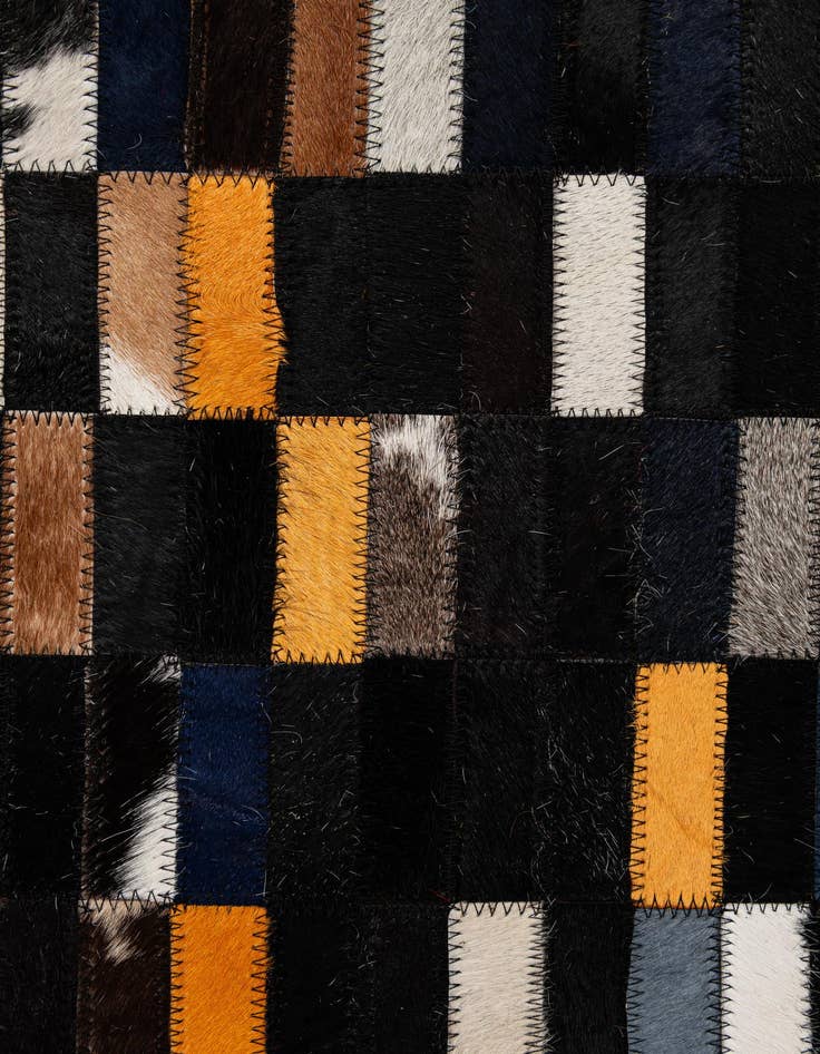 Detail image of  5' 3 x 7' 11 Cowhide - Patchwork Rug