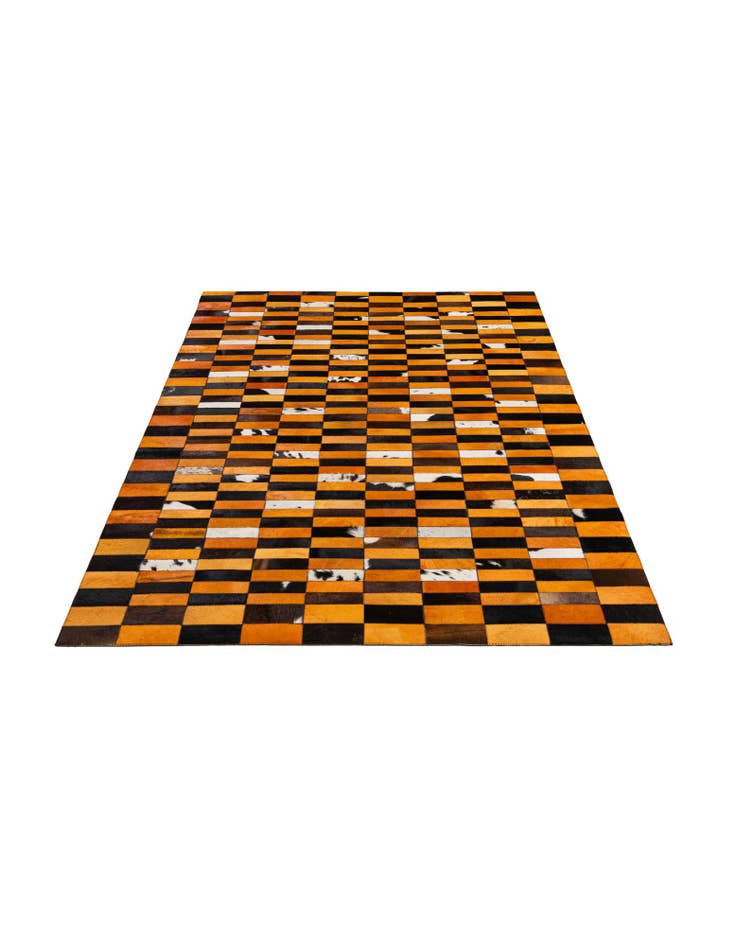 Detail image of  5' 1 x 7' 11 Cowhide - Patchwork Rug