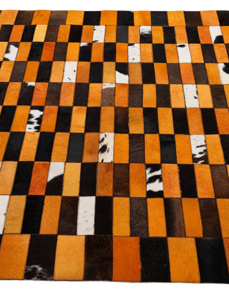 Detail image of  5' 1 x 7' 11 Cowhide - Patchwork Rug