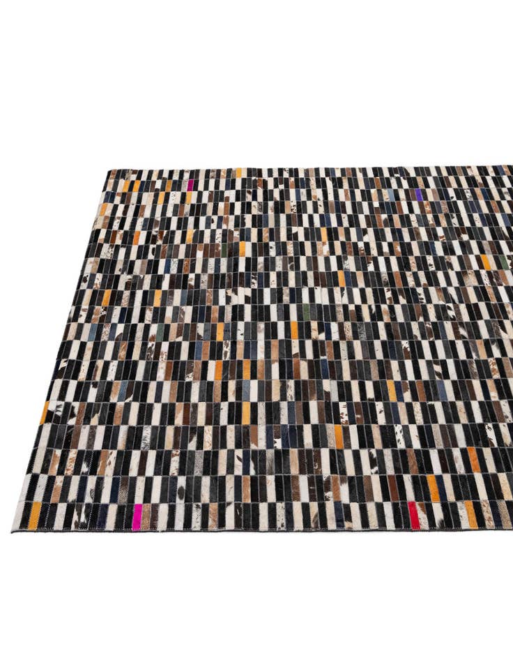 Detail image of  5' 1 x 7' 11 Cowhide - Patchwork Rug