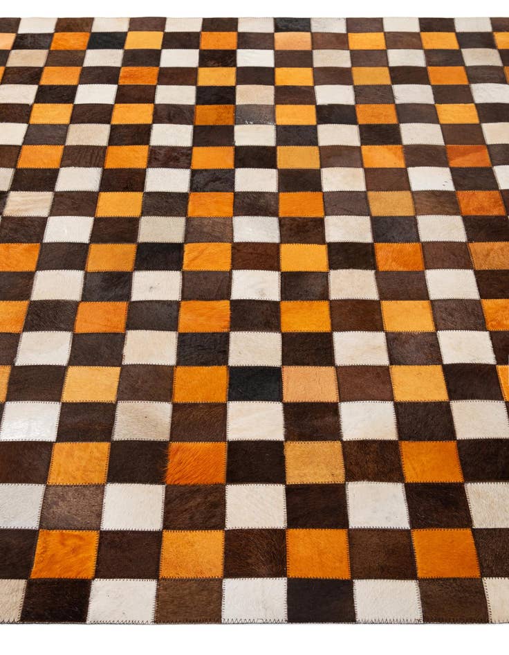 Detail image of  5' 2 x 8' 1 Cowhide - Patchwork Rug