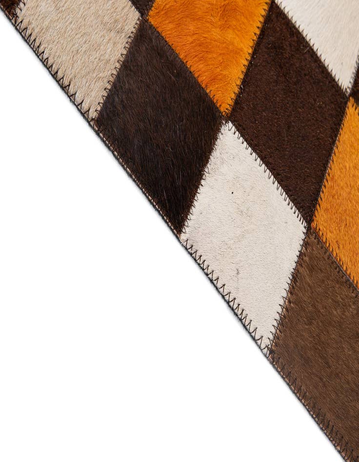 Detail image of  5' 2 x 8' 1 Cowhide - Patchwork Rug