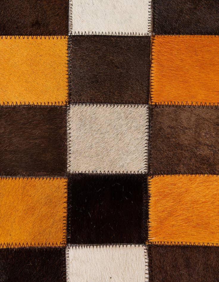 Detail image of  5' 2 x 8' 1 Cowhide - Patchwork Rug