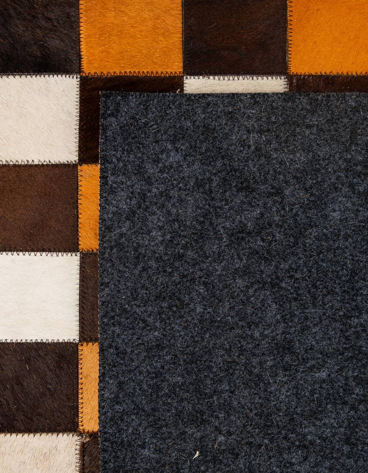 Detail image of  5' 2 x 8' 1 Cowhide - Patchwork Rug
