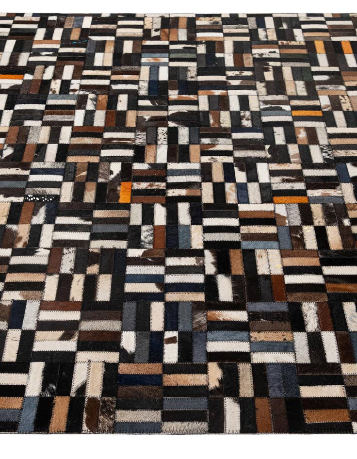 Detail image of  5' 1 x 8' 1 Cowhide - Patchwork Rug