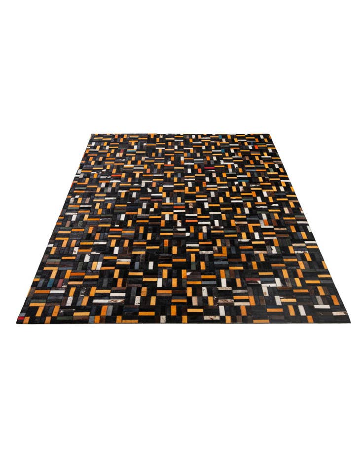 Detail image of  5' 2 x 8' Cowhide - Patchwork Rug