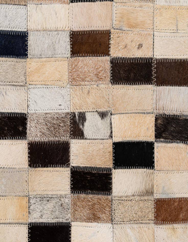 Detail image of  4' 11 x 7' 11 Cowhide - Patchwork Rug