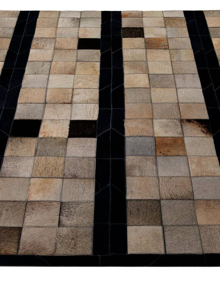 Detail image of  5' 1 x 7' 11 Cowhide - Patchwork Rug