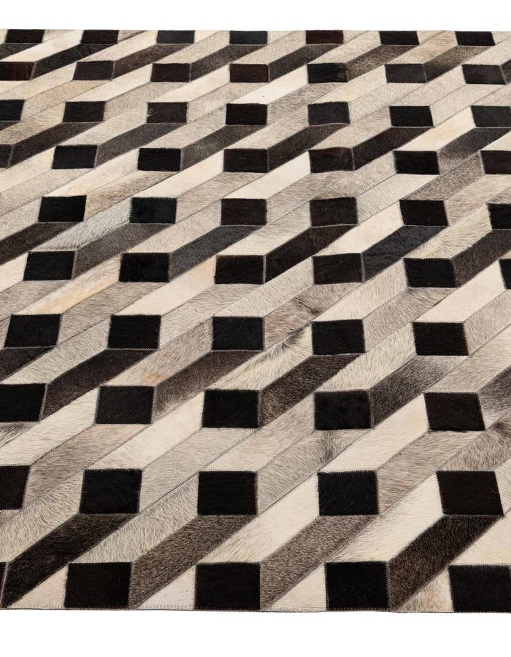 Detail image of  5' 2 x 8' 2 Cowhide - Patchwork Rug